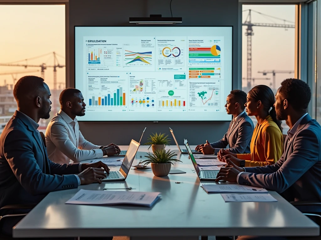a team of project managers in a meeting of project management challenges in Africa 