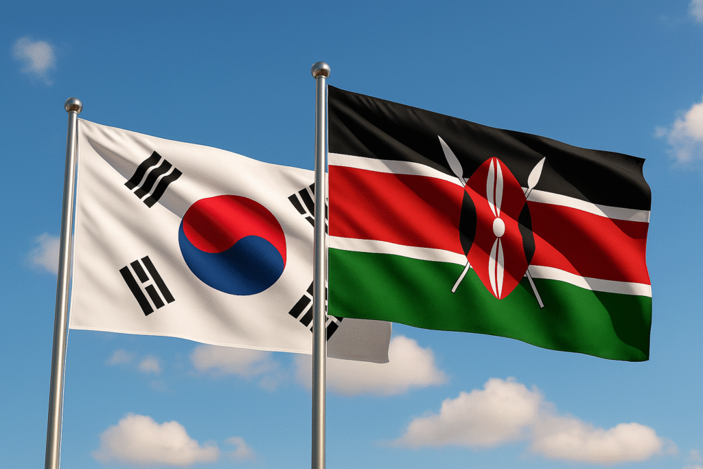 Kenya and Korean flag