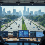 Modern and futuristic traffic management center