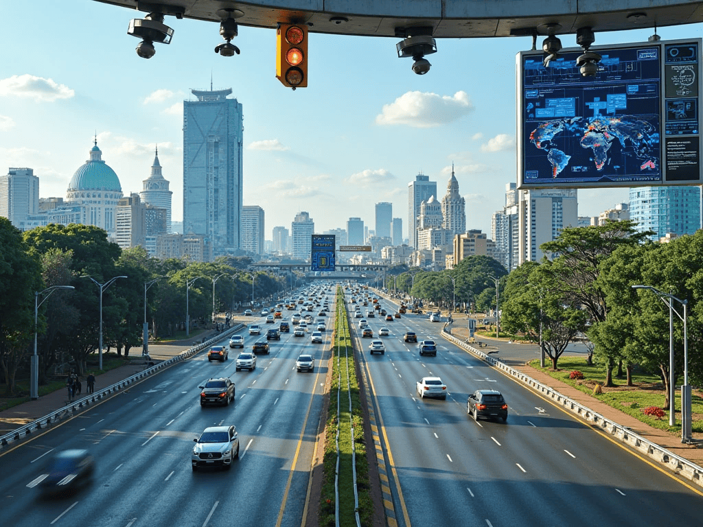 Futuristic Nairobi's Outer Ring BRT system with traffic management systems