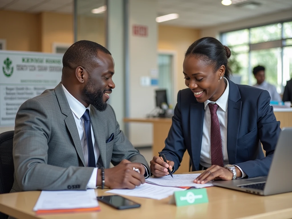 AN office attendant explaining to an engineer on how to register as an engineer in Kenya 