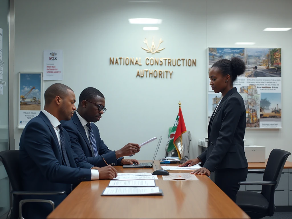NCA contractor registration in progress at an NCA office.