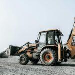 Excavator operating at a construction site in Nepal, capturing industrial machinery in action.