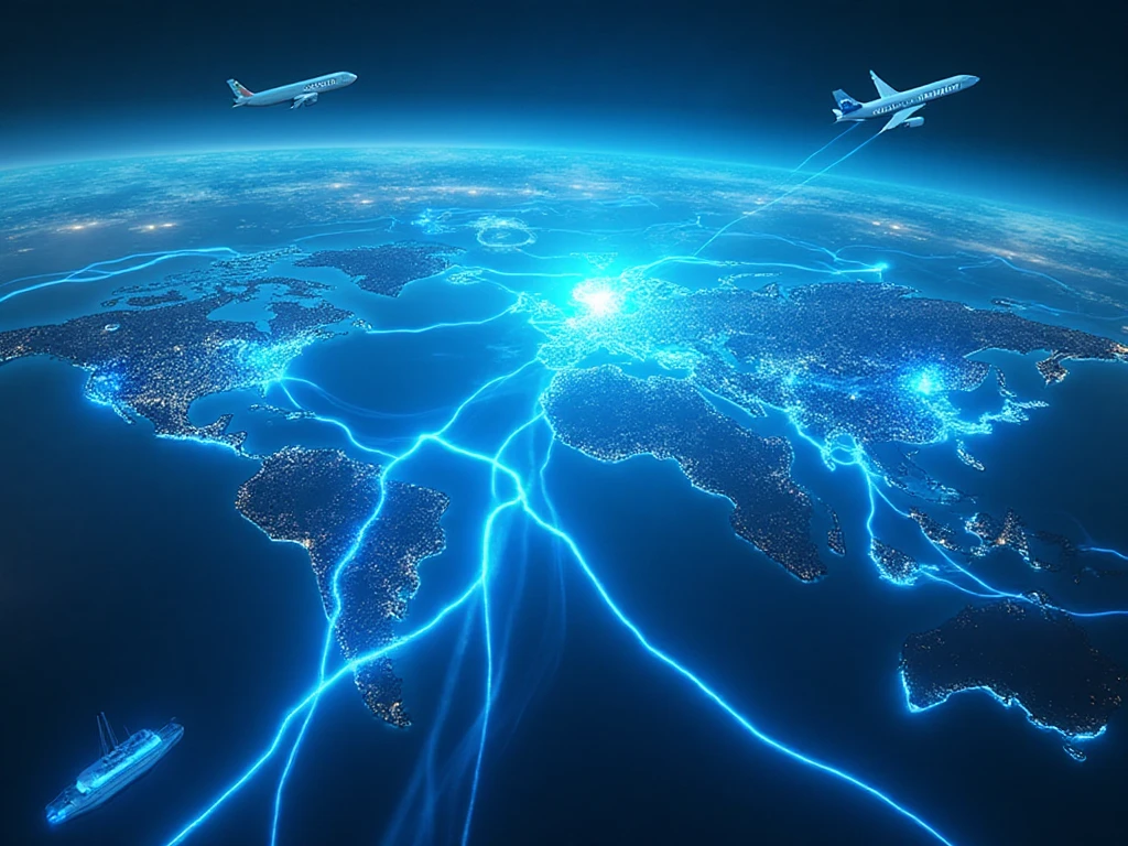 A futuristic view of the world's global hydrogen infrastructure corridors. 