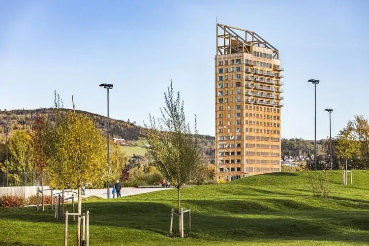 Mjostarnet Timber tower in Norway