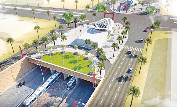 Riyadh metro project bird'd view artists impression
