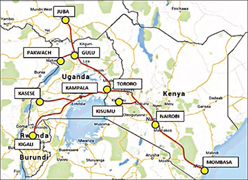 Kenya SGR project route map
