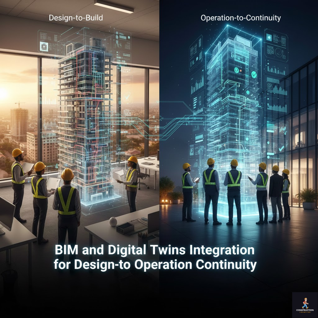 BIM and Digital Twins Integration for Design-to-Operation Continuity; digital twin application in construction.