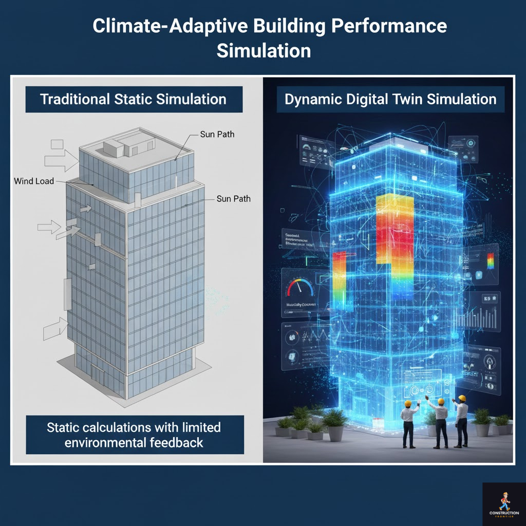 Climate-Adaptive Building Performance Simulation; digital twin application in construction.