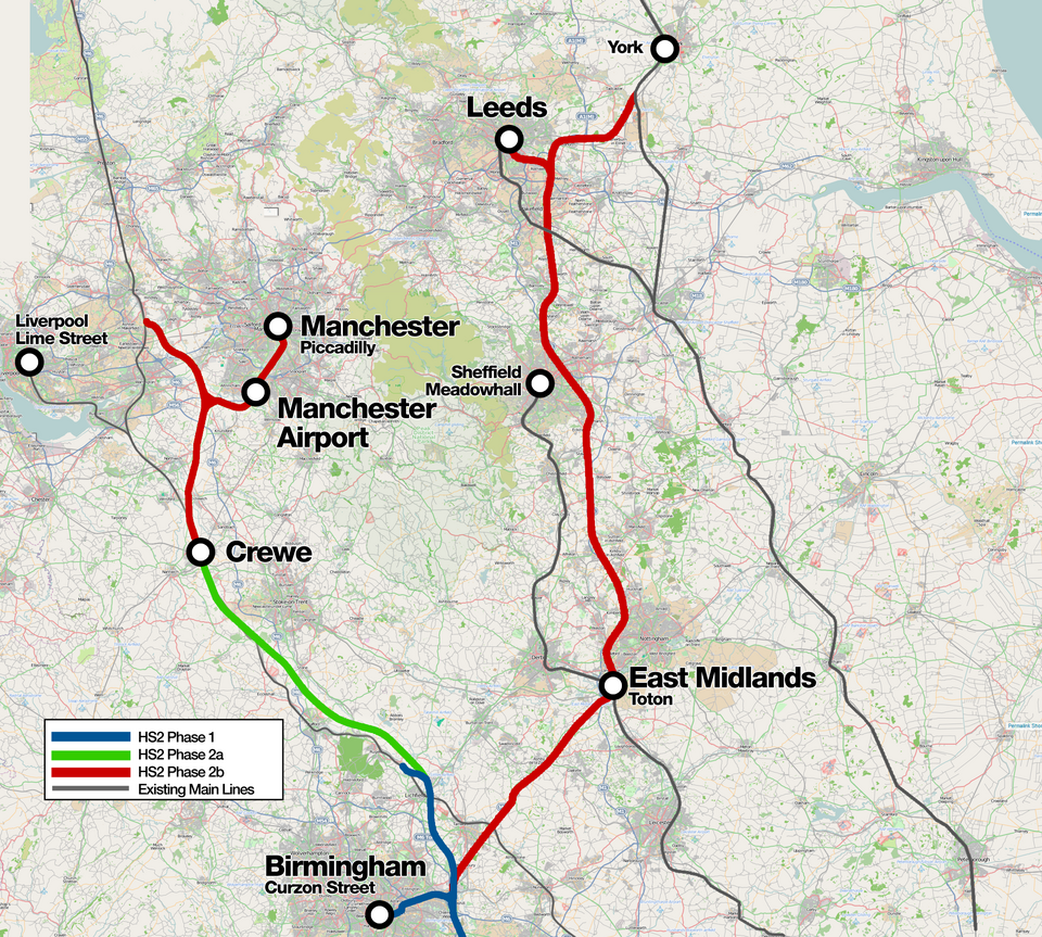 High Speed 2 (HS2) UK project phases