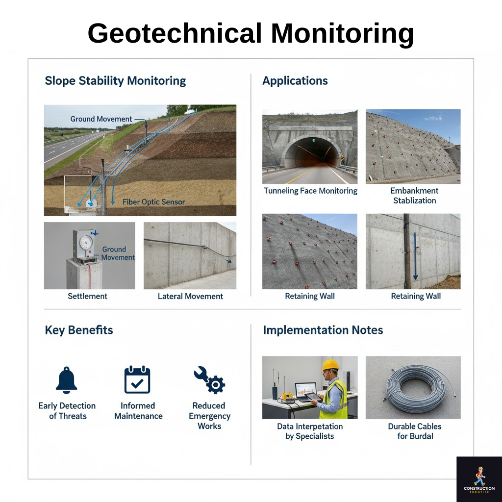 Geotechnical Monitoring: Slope Stability, Embankments and Pile Behaviour