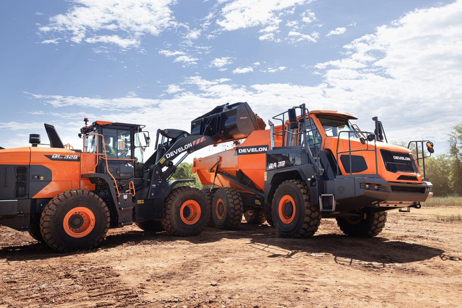 Develon-Hyundai Merger: Two large construction vehicles working together