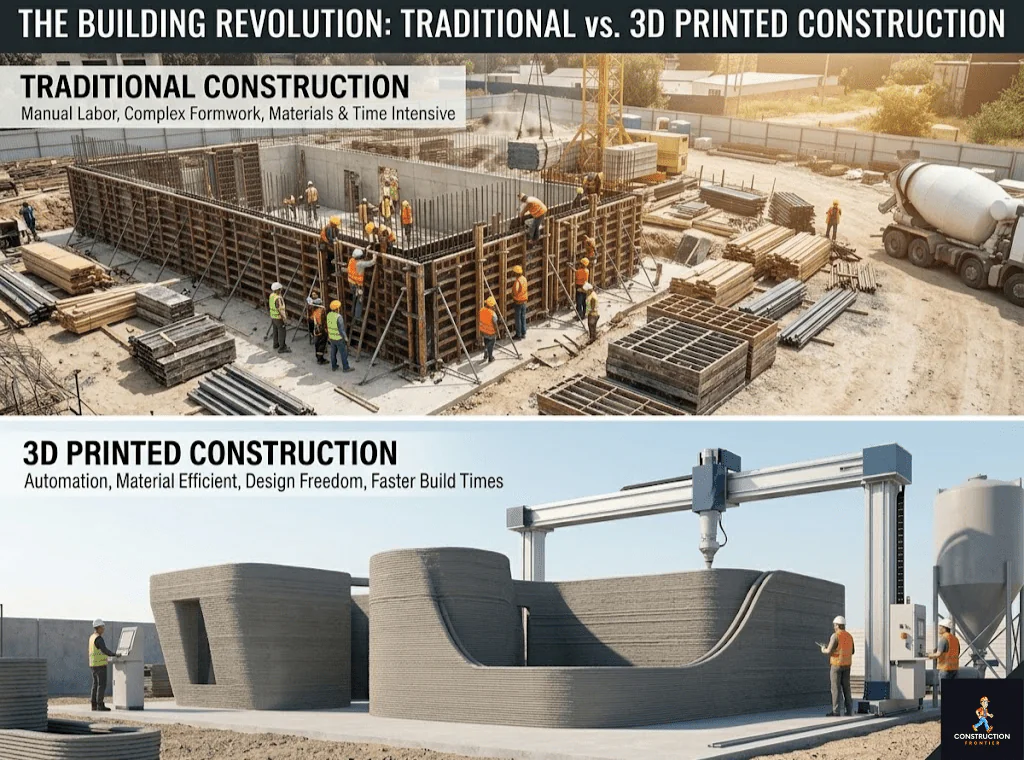 Differences Between Traditional and 3D Printed Construction
