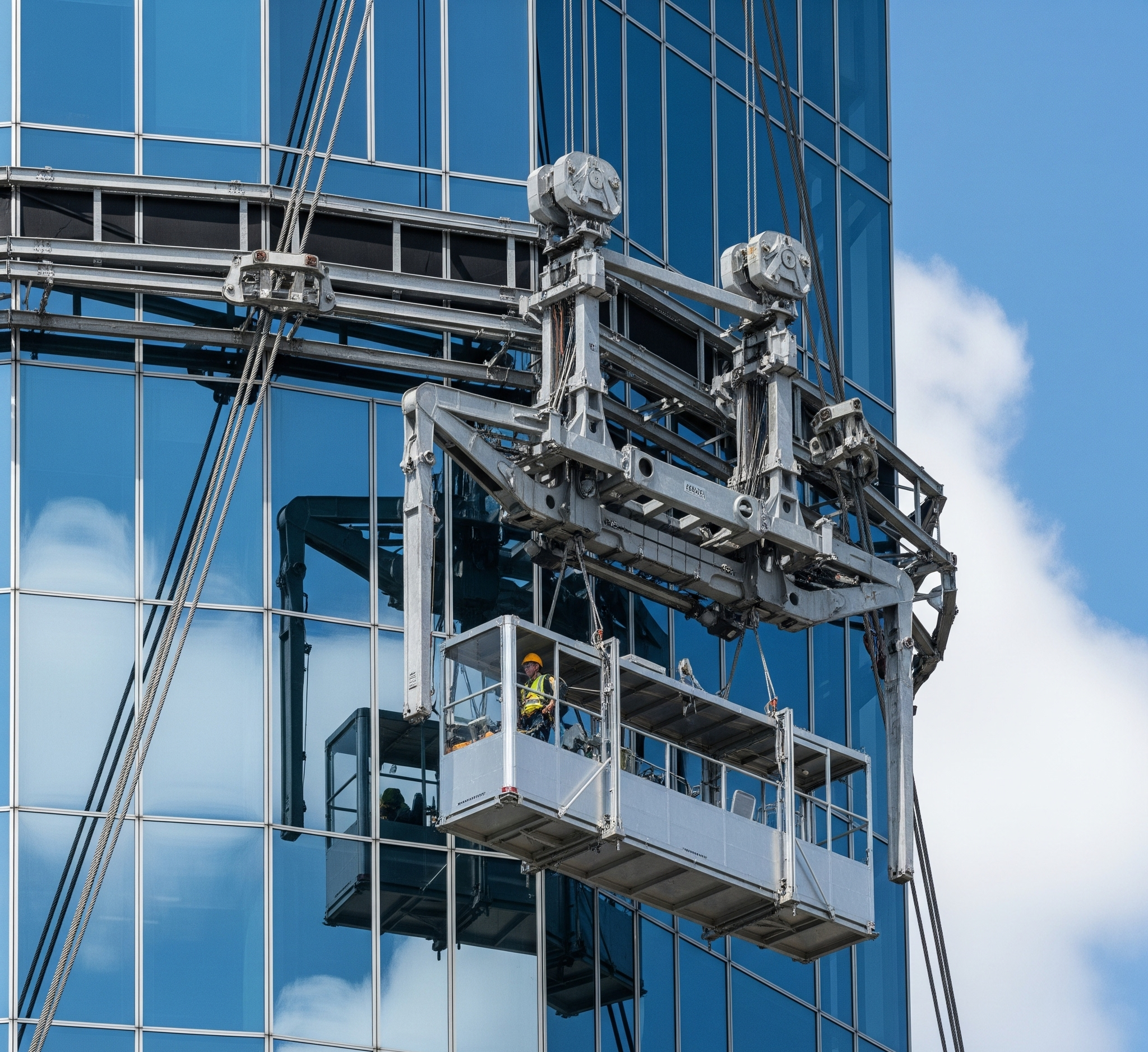 Manual window-cleaning machine.