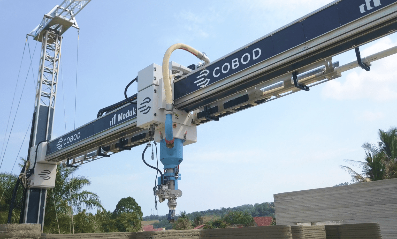 COBOD BOD2 3D printer; multifunctional robot.