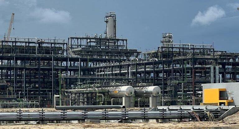 Dangote Oil Refinery plant in Lekki Free Zone, Nigeria.
