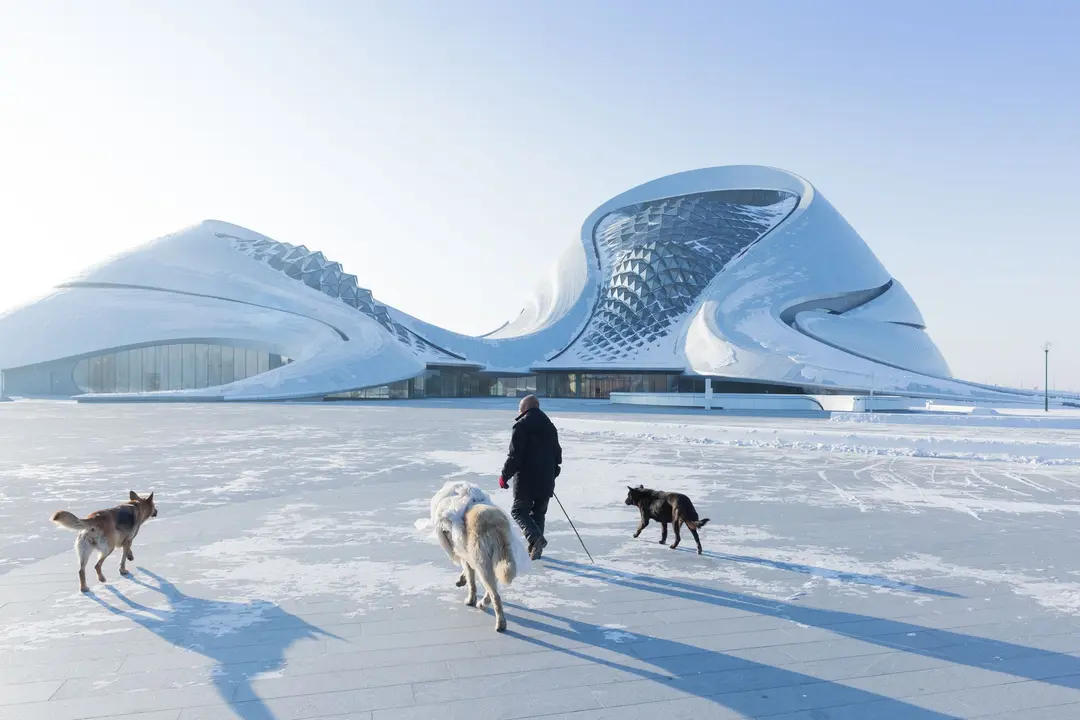 Harbin Opera House during the winter season.
