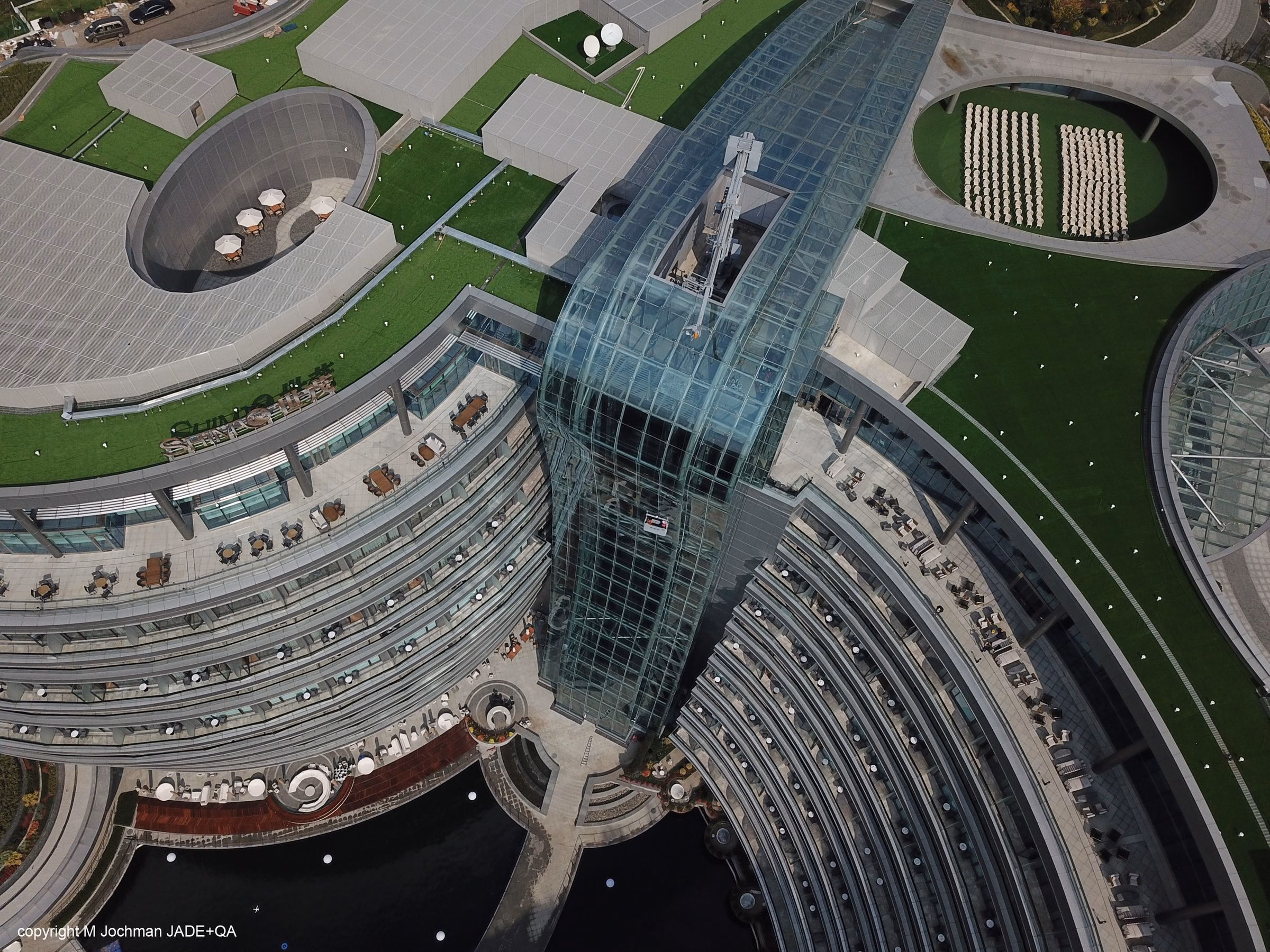 InterContinental Shanghai Wonderland aerial view. (Source: Archello)
