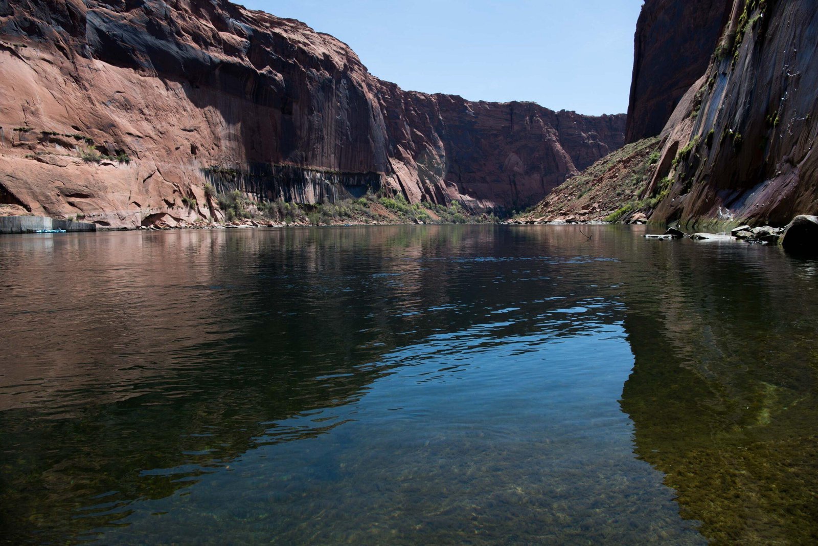The Colorado River downstream from the Glen Canyon Dam tailrace. 