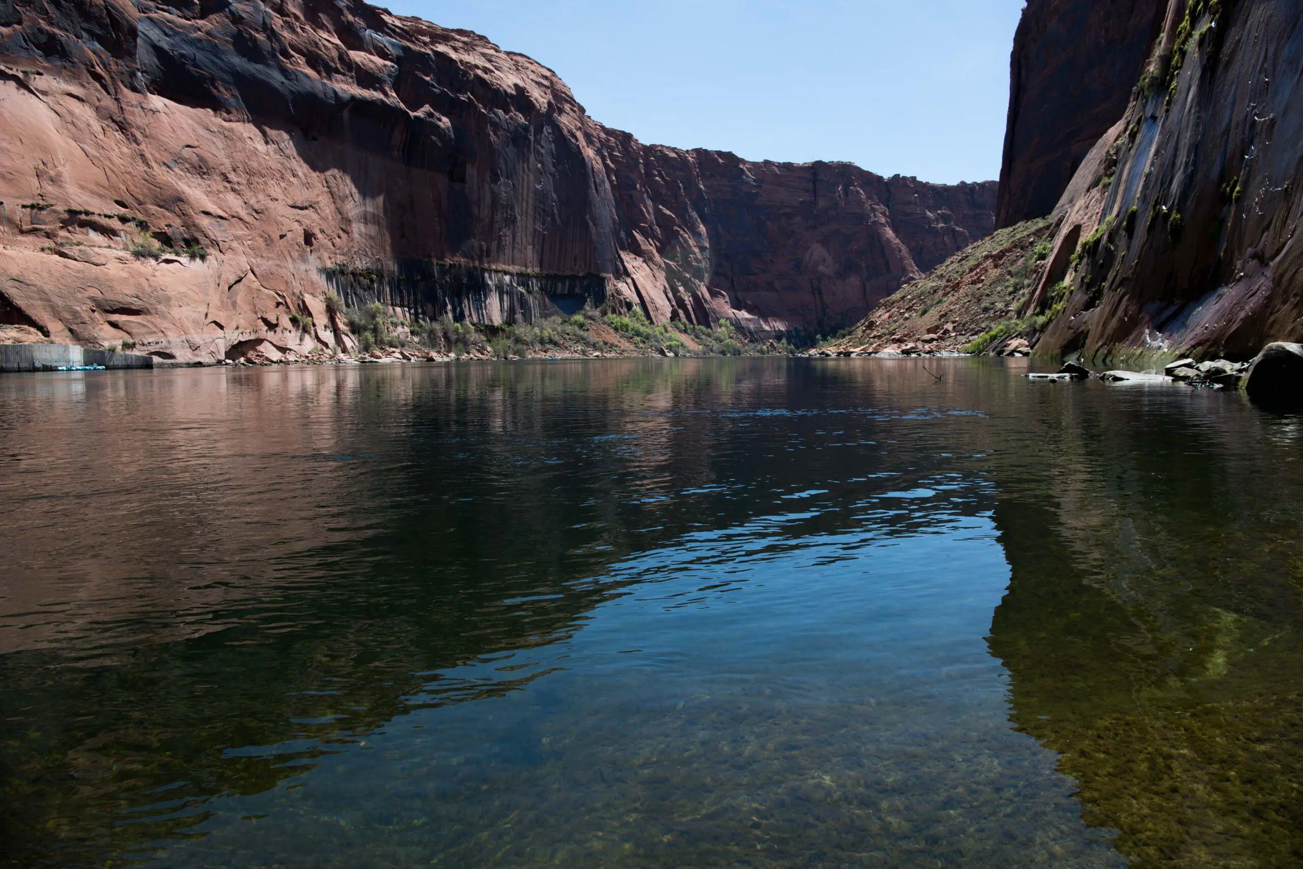 The Colorado River downstream from the Glen Canyon Dam tailrace. 