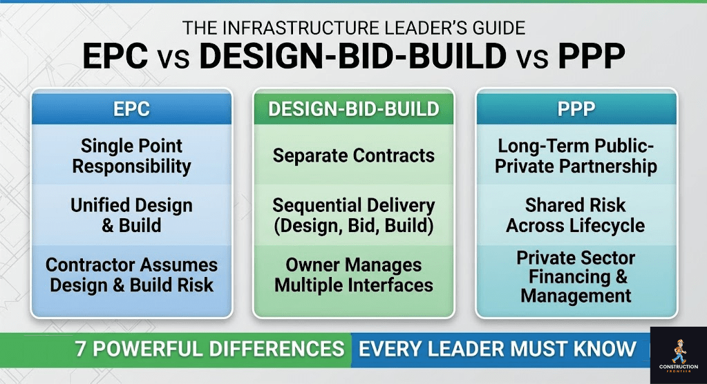 EPC vs Design-Bid-Build vs PPP 7 Powerful Differences Every Infrastructure Leader Must Know