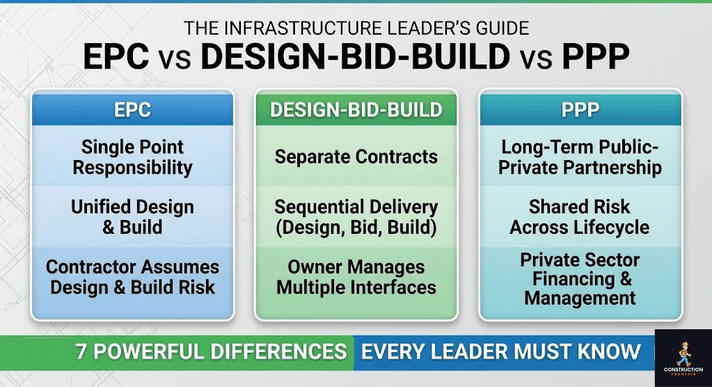 EPC vs Design-Bid-Build vs PPP 7 Powerful Differences Every Infrastructure Leader Must Know