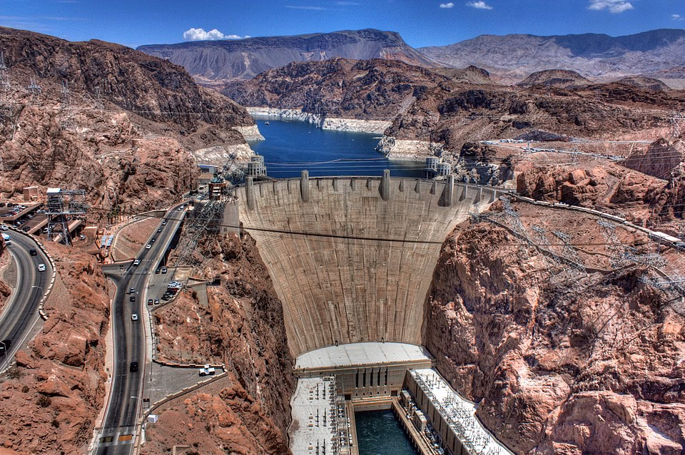 Hoover Dam aerial view.