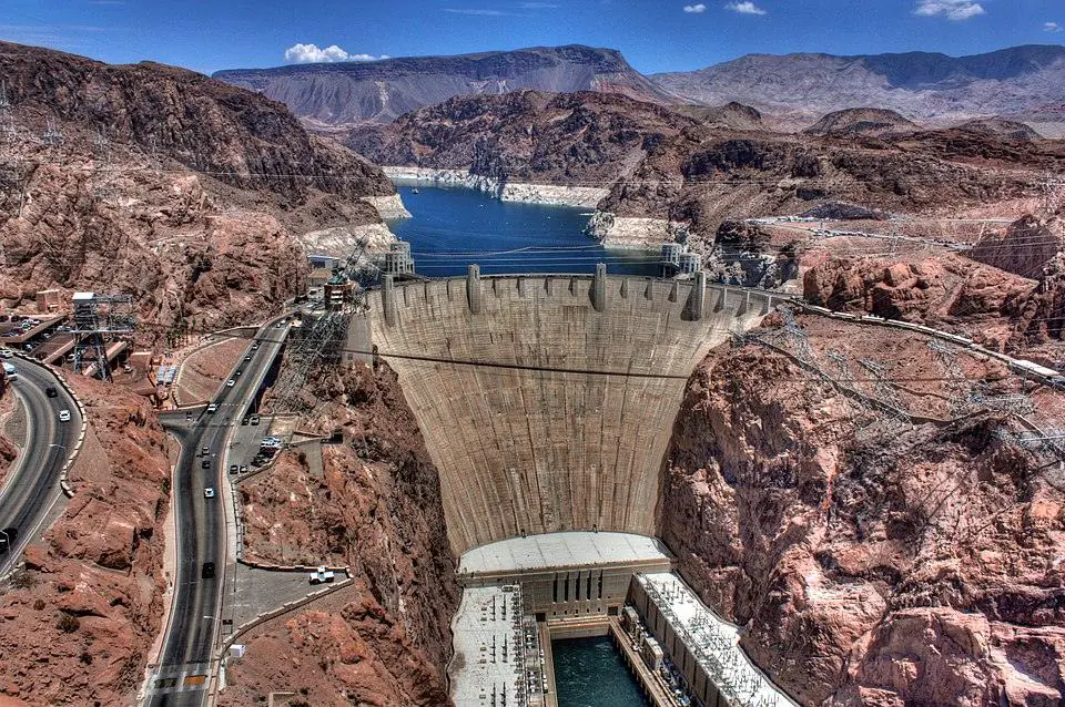 Hoover Dam aerial view.