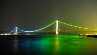 Akashi-Kaikyo Bridge, Japan. Bridge and tunnel megaprojects.