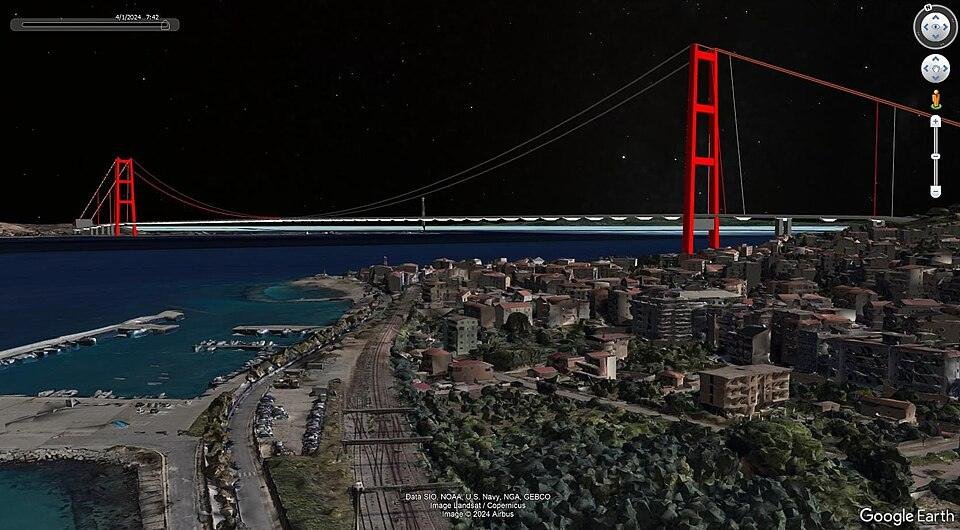 The Strait of Messina Bridge, Italy. 