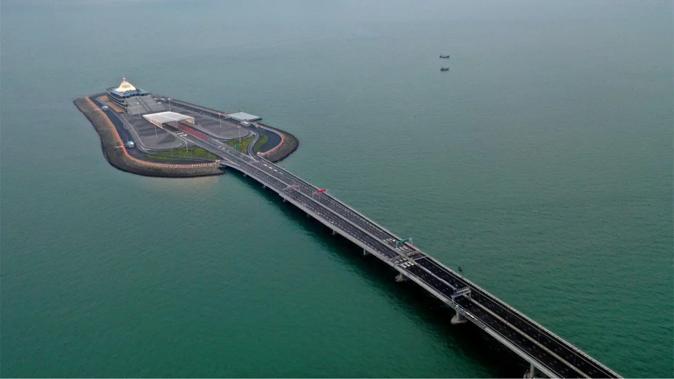The Hong Kong-Zhuhai-Macau Bridge artificial islands.