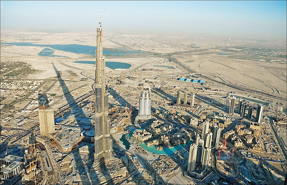 Burj Khalifa during construction in 2008.