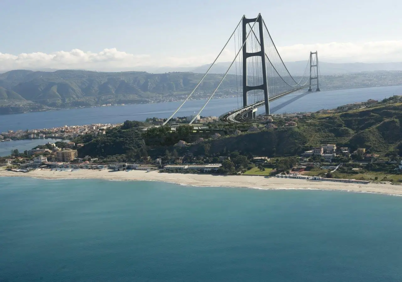 Strait of Messina Bridge in Italy.
