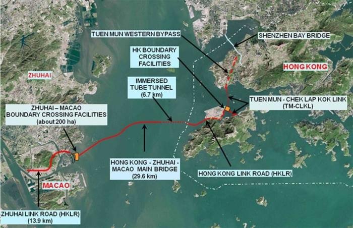 The Hong Kong-Zhuhai-Macau map. 