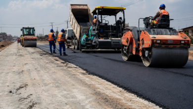 A section of a road under construction. Road construction lifecycle.