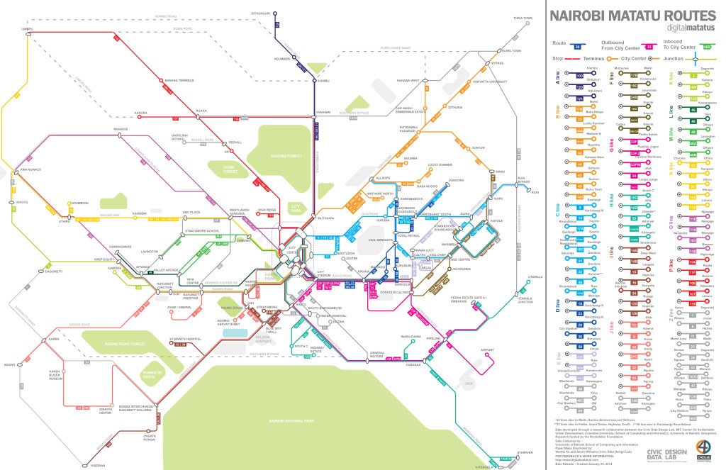 New Nairobi BRT planned routes. 
