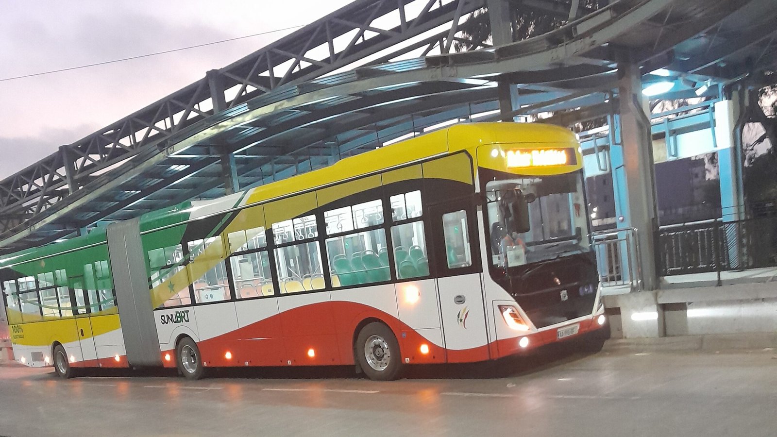 Dakar BRT Bus and Station in Dakar, Senegal.