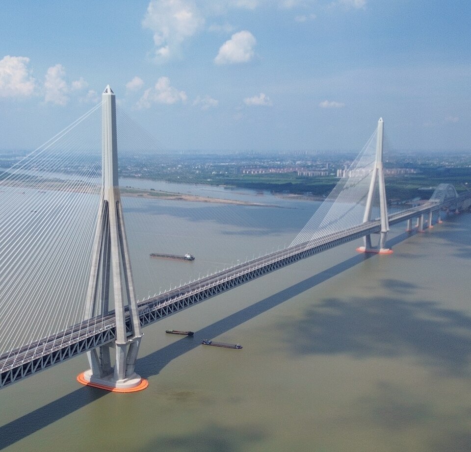 The Changtai Yangtze River Bridge, China.