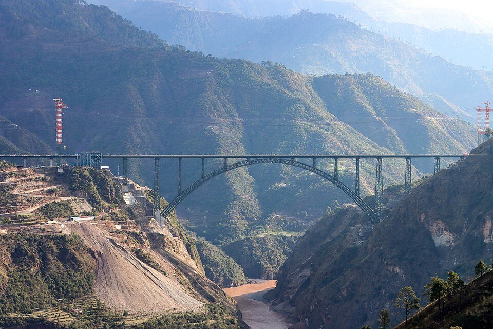 Chenab Rail Bridge, India. 