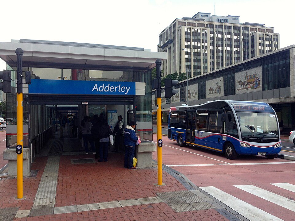 MyCiti BRT Bus S at Adderley Station in Cape Town, South Africa.