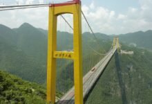Sidu River Bridge, China. Among the tallest bridges in the world.