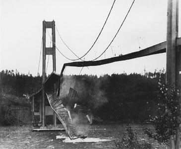 The 1940 Tacoma Narrows Bridge. 