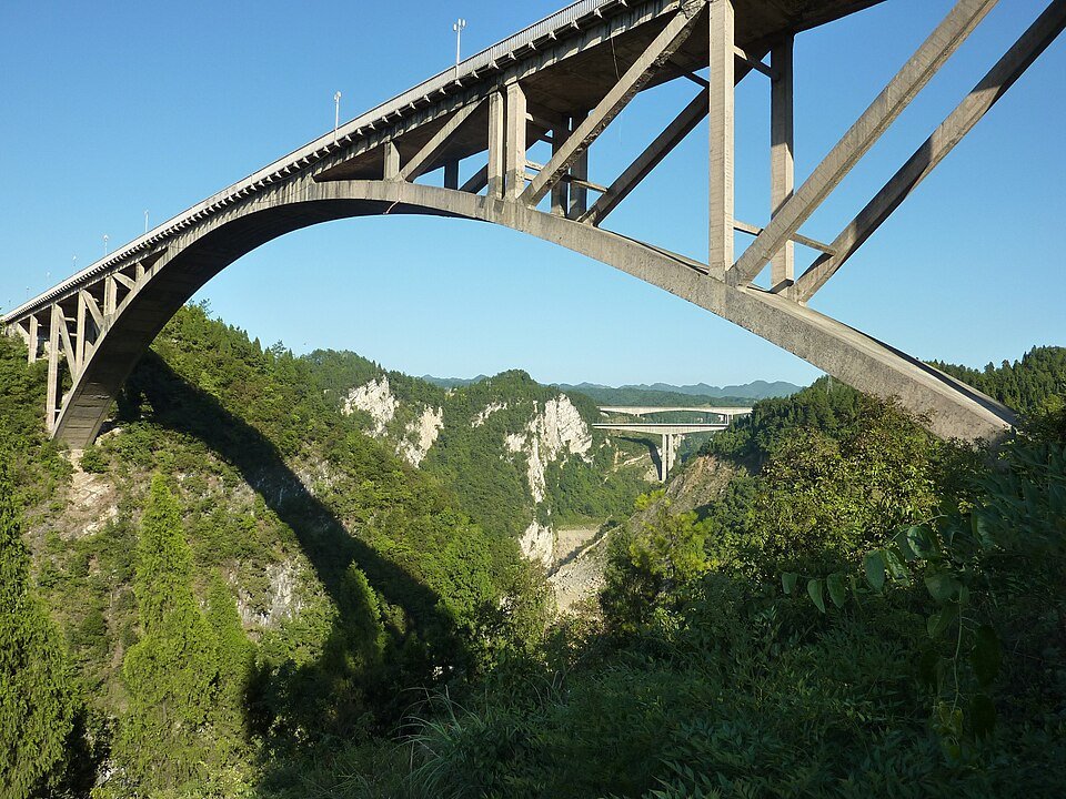 Yanjinhe Arch Bridge in Renhuai, Guizhou province, China.