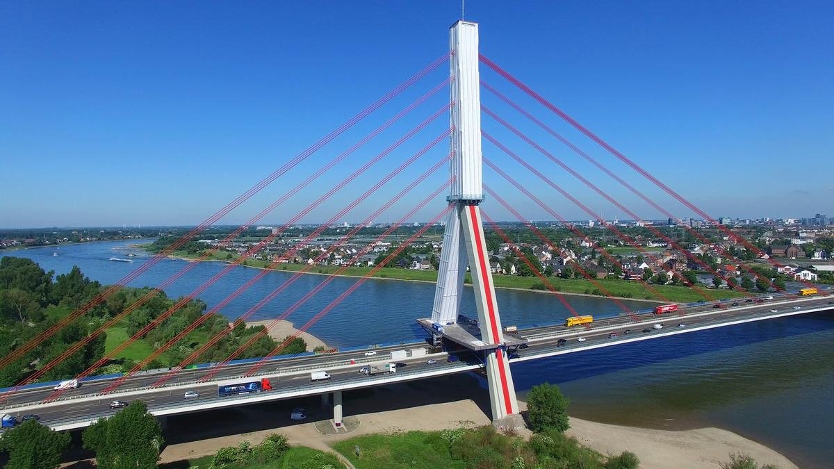 The Flehe Bridge in Düsseldorf, Germany.