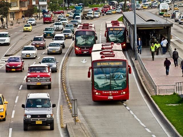 The Colombia TransMilenio BRT Project buses in operation. 