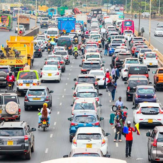 Traffic jam in Nairobi City.